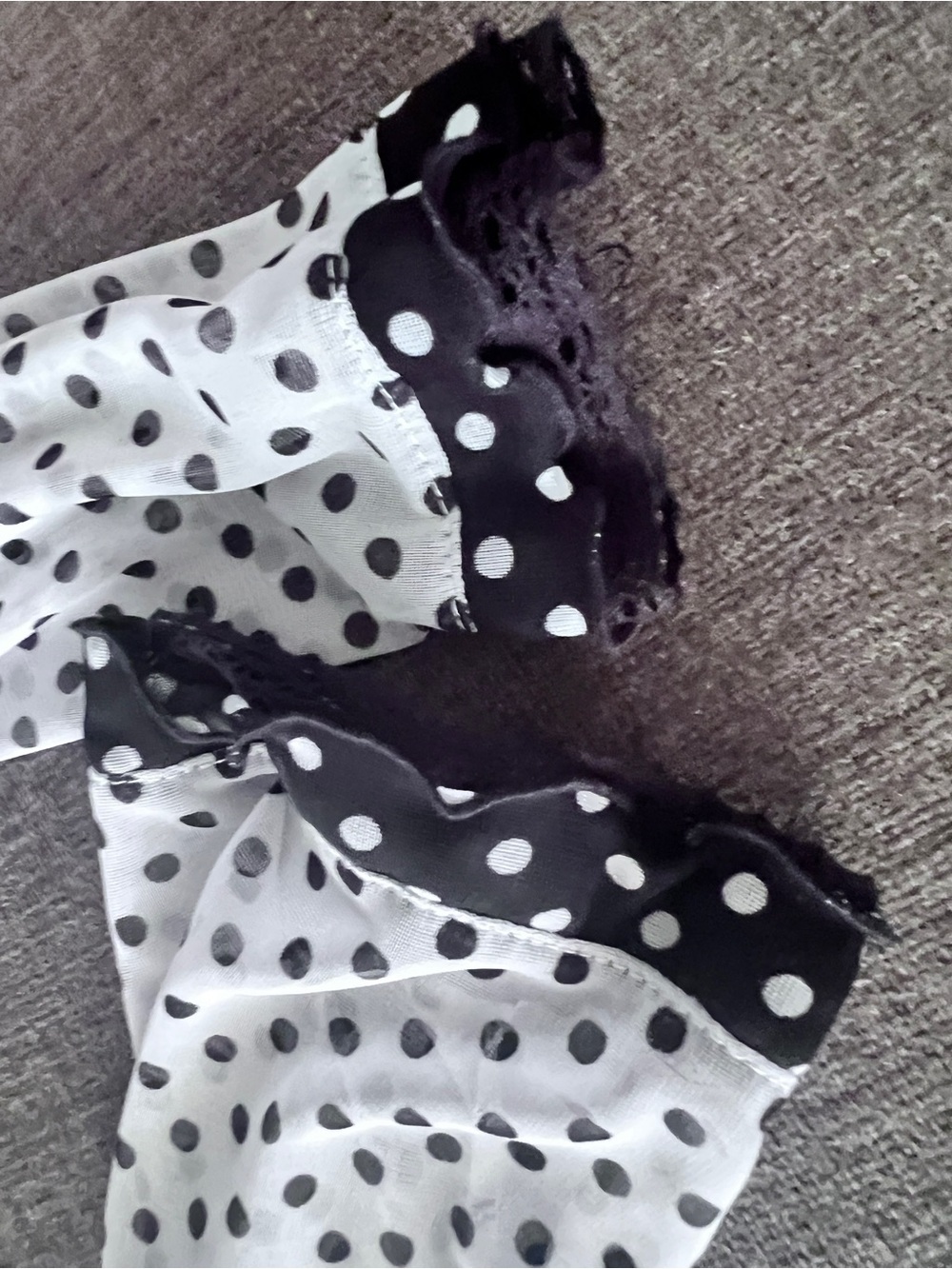 Vintage Joseph Ribkoff Polka Dot Sheer Wrap Top Ruffle Balletcore‎ 12 - Picture 8 of 8